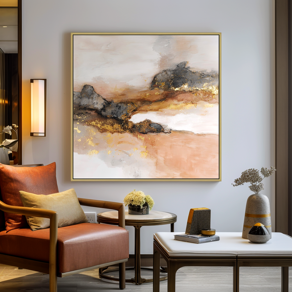 Gold Abstract Landscape Painting #ART53