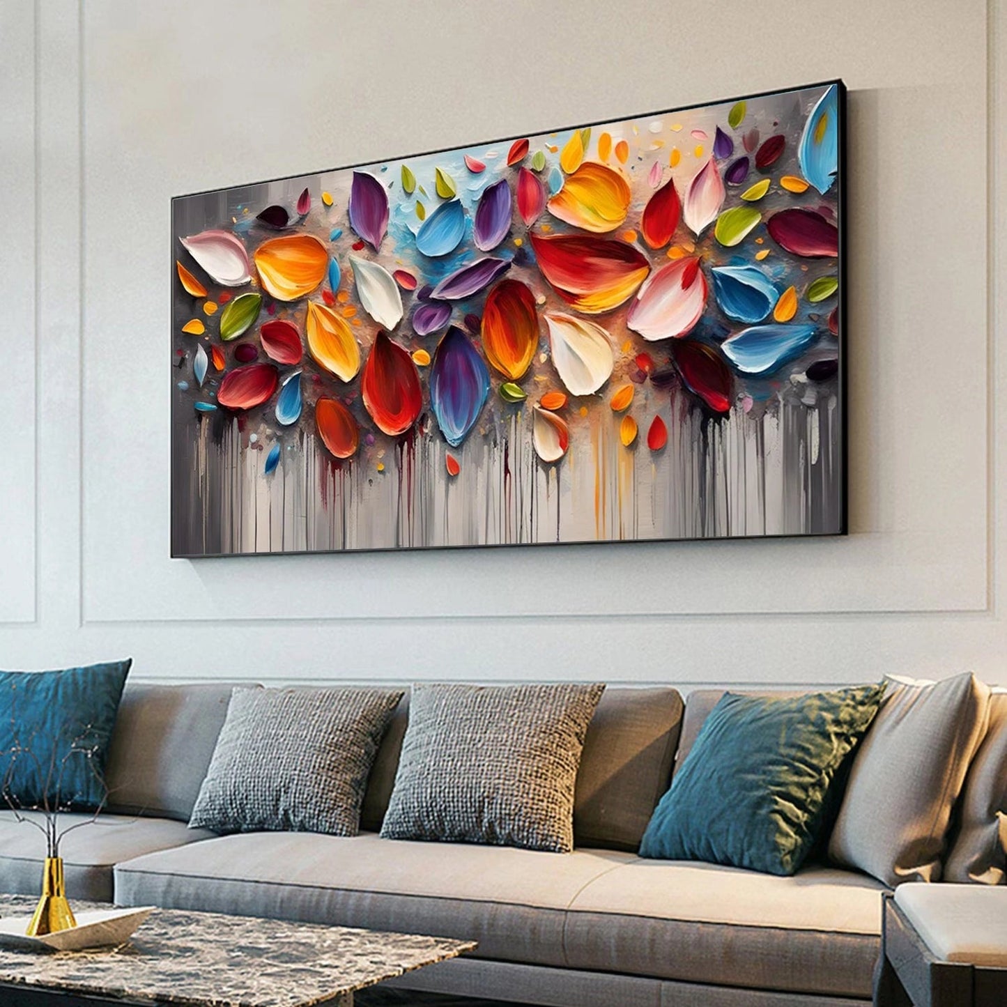 Petal Symphony Colorfall Abstract Painting