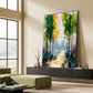 Sunlit City Walkway Impasto Canvas Art
