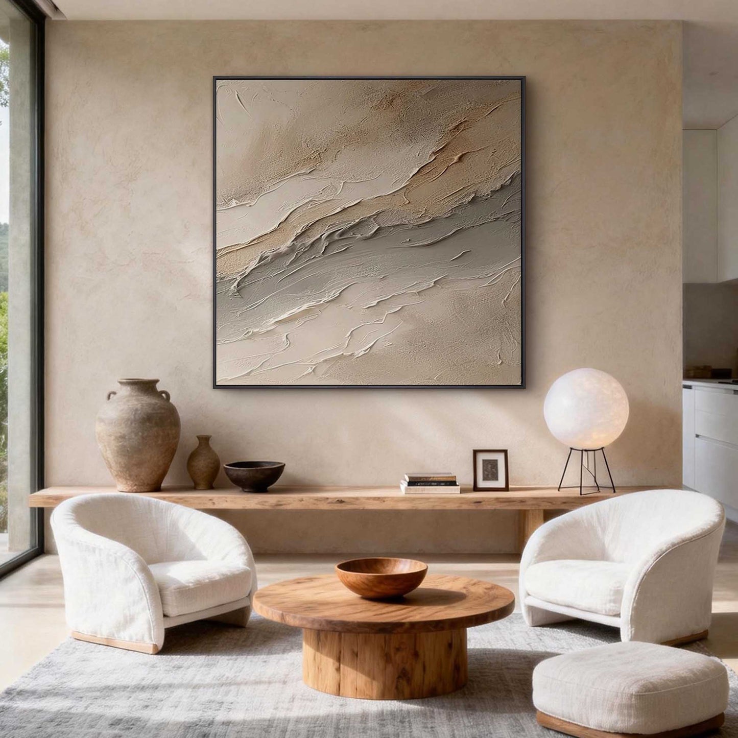 Dune Wave Neutral Abstract Painting