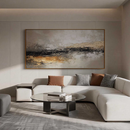 Black Gold Horizon Abstract Painting