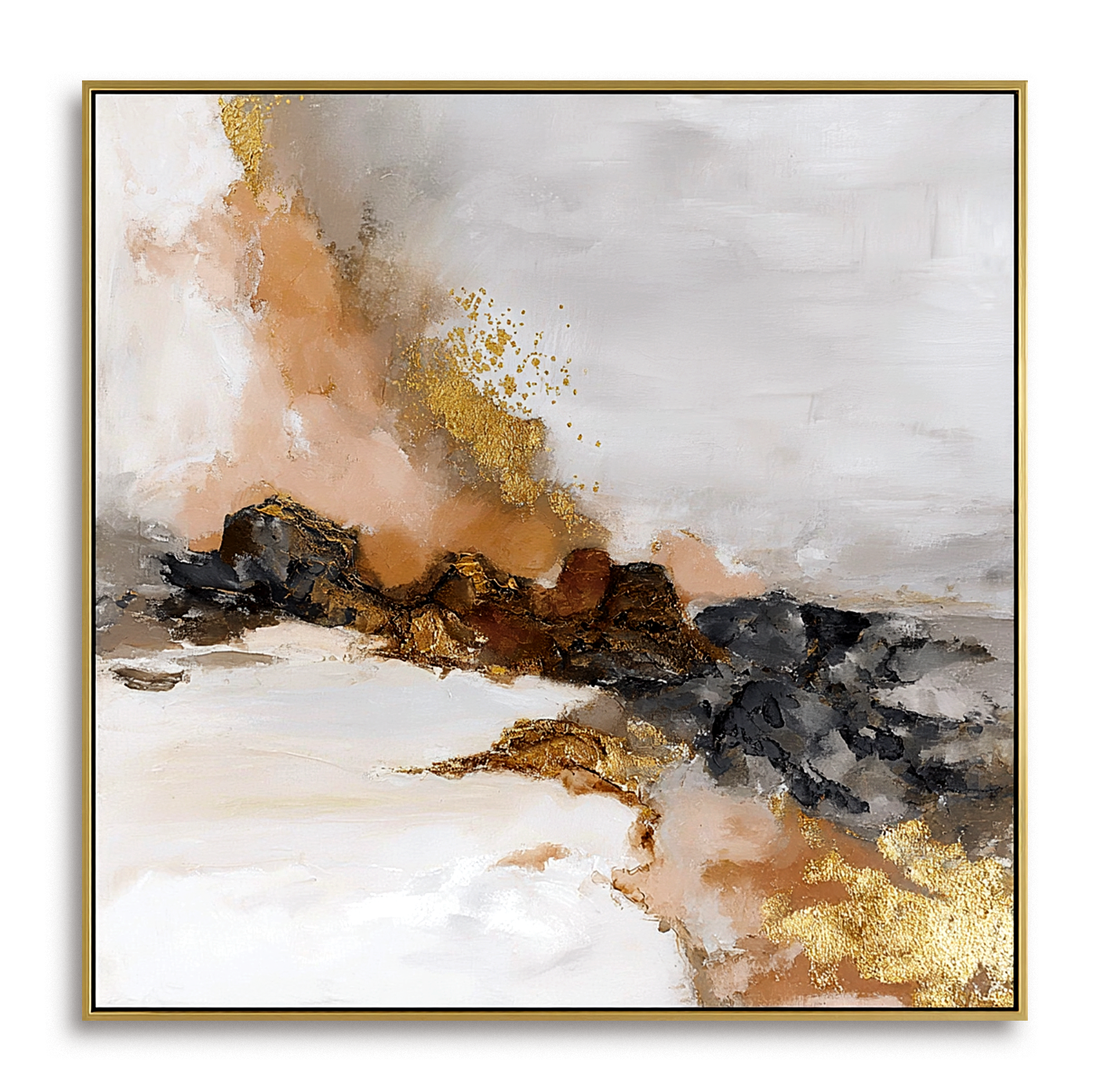 Gold Textured Abstract Painting #ART54