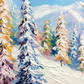 Winter Ski Resort Painting