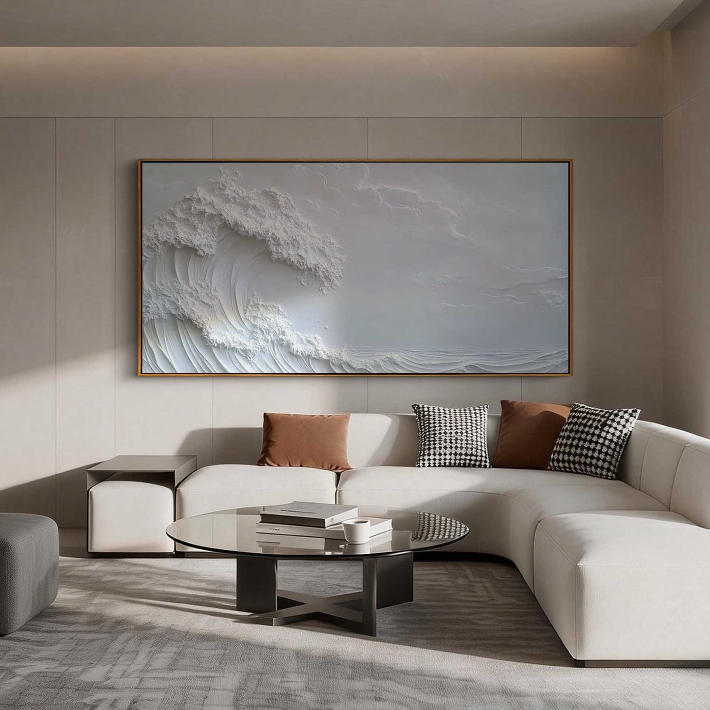 Serene Wave 3D Textured Canvas Art
