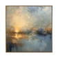 Golden Dusk Reflections Abstract Painting