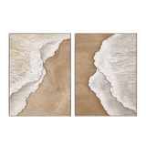 Serene Shore Beige Textured Painting Set Set of 2
