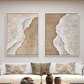 Serene Shore Beige Textured Painting Set Set of 2