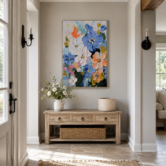 Bloom Symphony Colorful Floral Textured Painting #MH1130