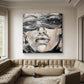 Midnight Whisper Monochrome Portrait Painting