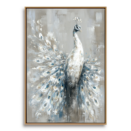 White Peacock Textured Wall Art #ART57