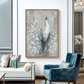 White Peacock Textured Wall Art #ART57