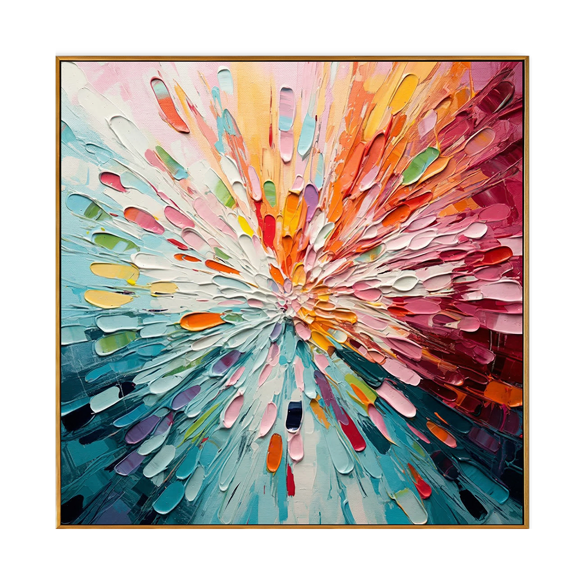 Radiant Burst Impasto Abstract Canvas Art