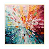 Radiant Burst Impasto Abstract Canvas Art