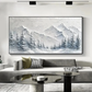 White Winter Mountain Textured Painting