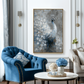 Blue & White Peacock Textured Painting #ART58