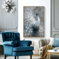 Blue & White Peacock Textured Painting #ART58