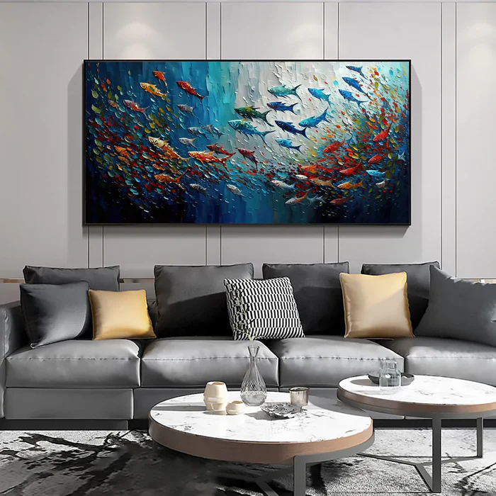 Colorful Fish Abstract Painting