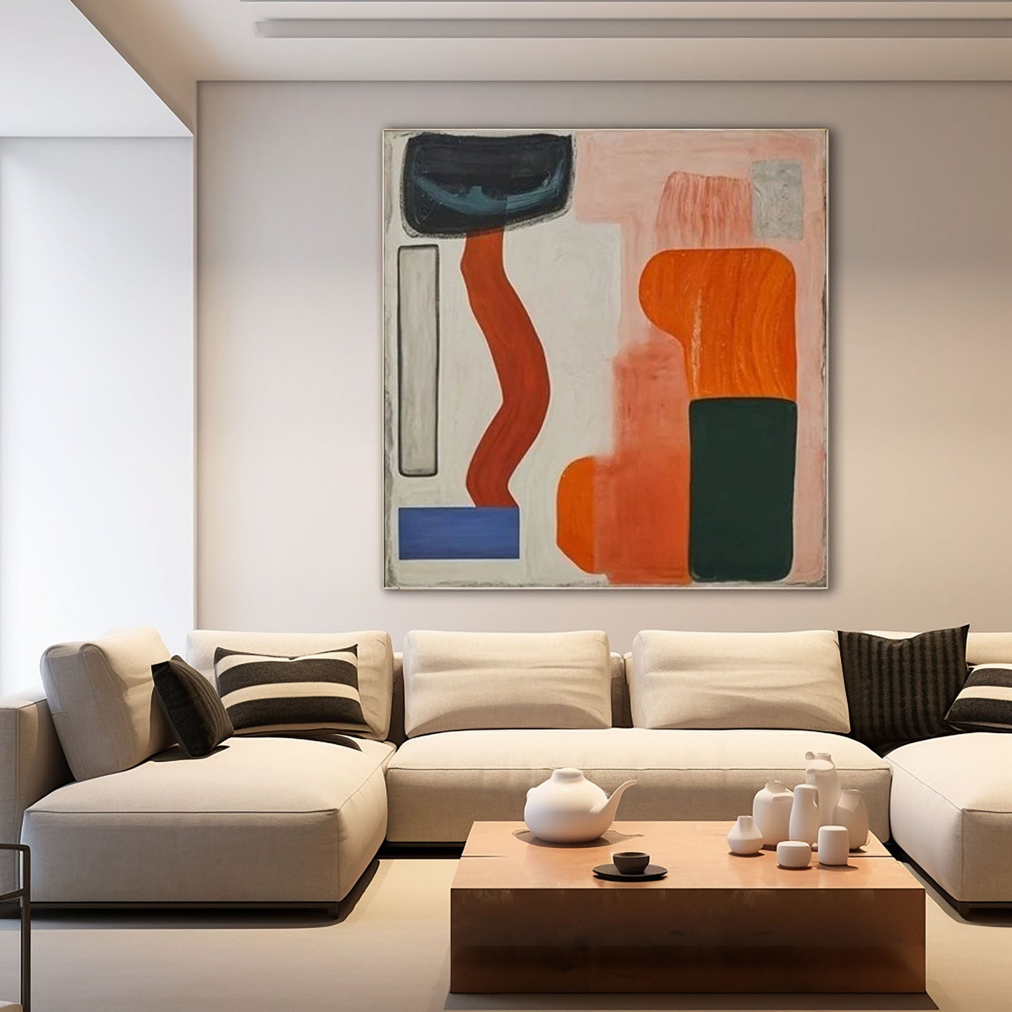 Ember Rhythm Geometric Abstract Painting