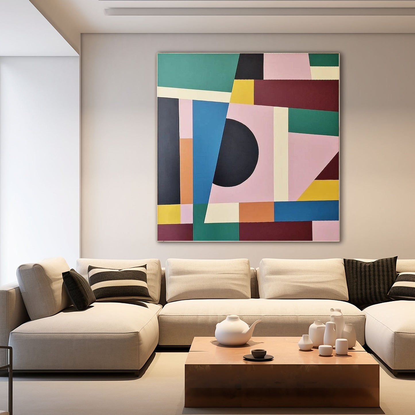 Modern Color Geometry Abstract Painting
