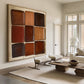 Caramel Nine-Block Textured Abstract Painting