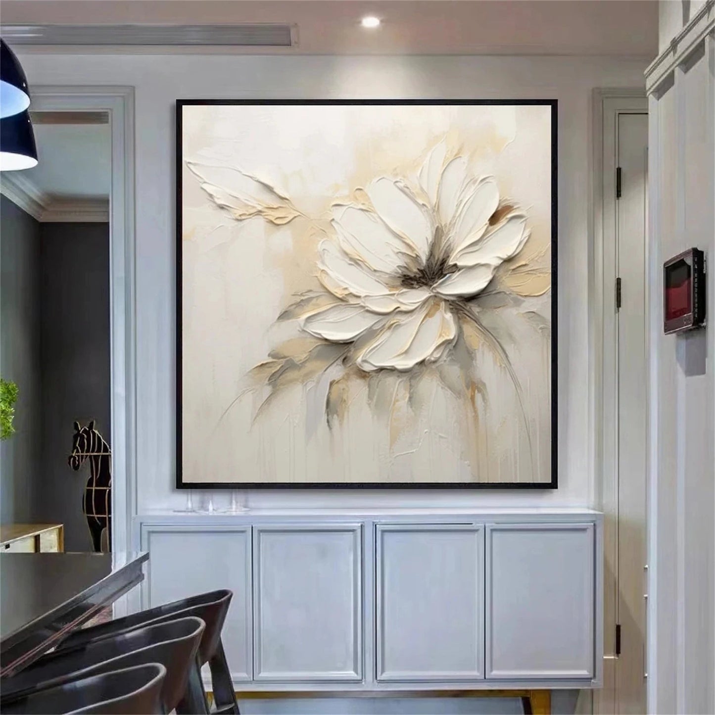 Ivory Bloom Silence Abstract Painting