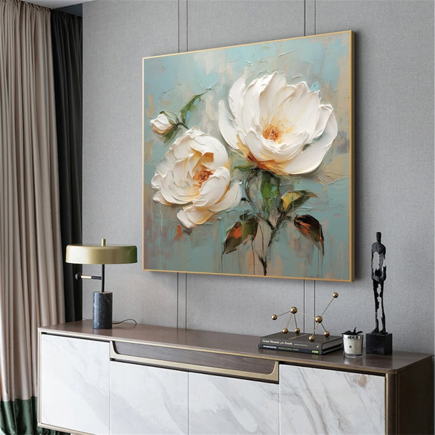 Ivory Bloom Serenity Abstract Painting