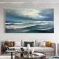 Deep Blue Ocean – Textured Waves Seascape Painting