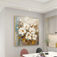 Ivory Whisper White Floral Painting