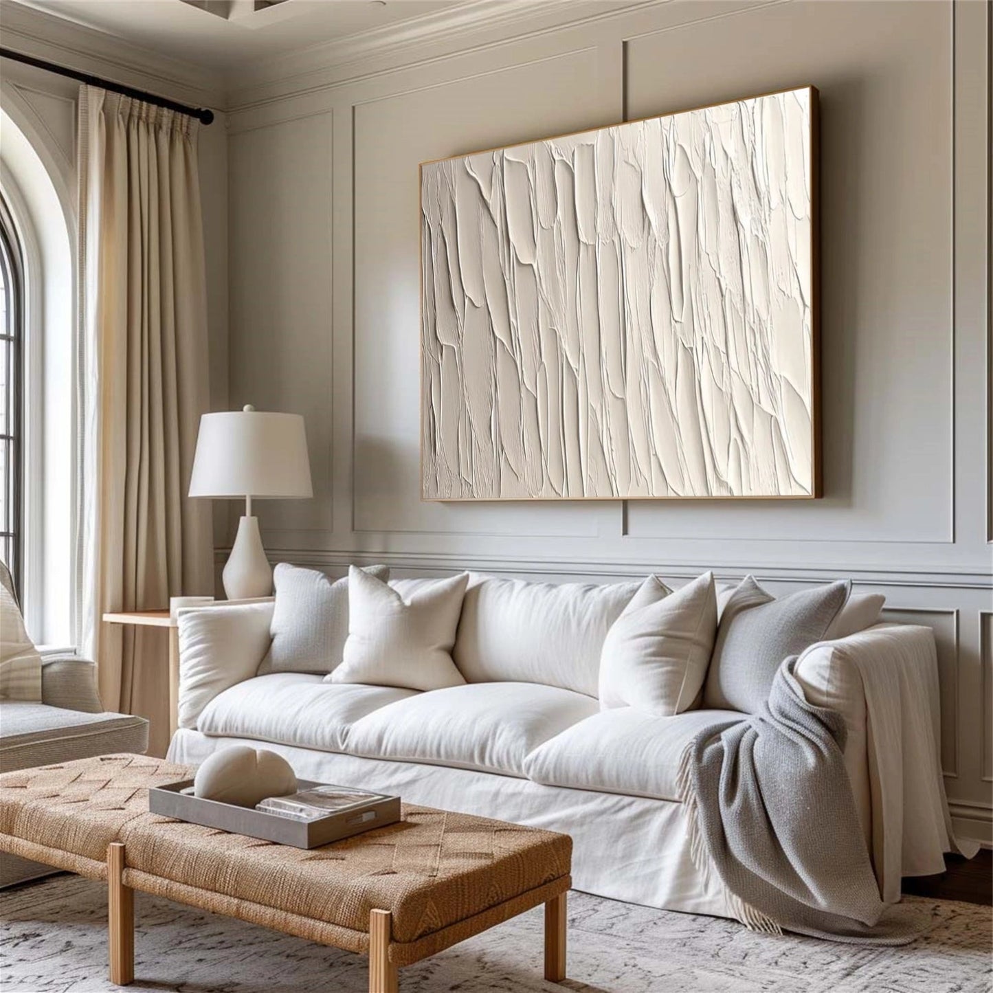 Ivory Rhythm Textured Abstract Painting