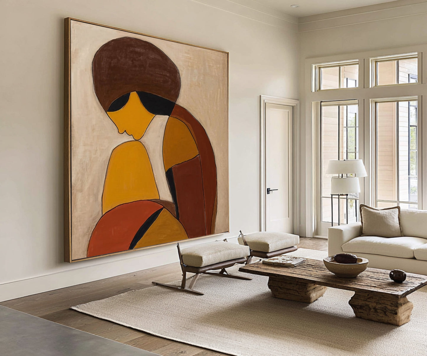 Amber Reverie Abstract Portrait Painting