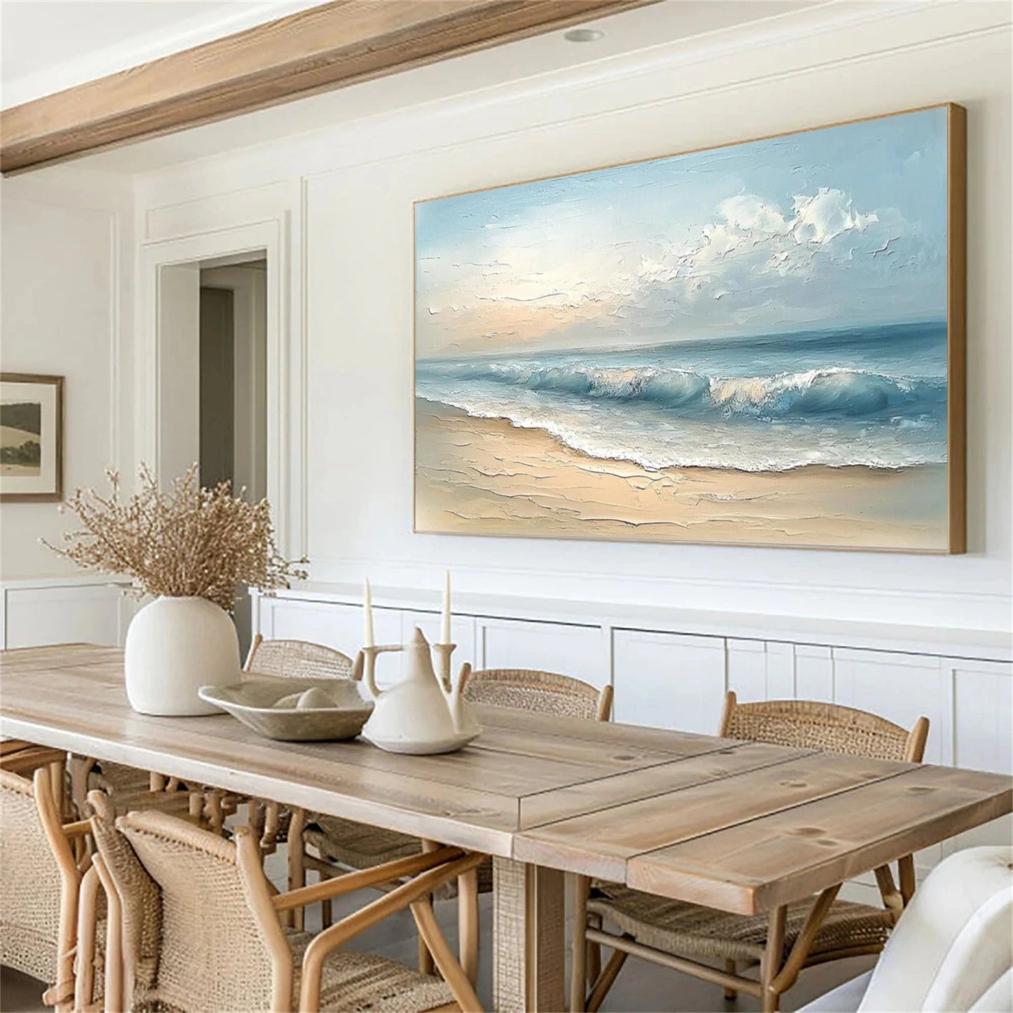 Soft Beach Waves – Coastal Sunrise Seascape Painting