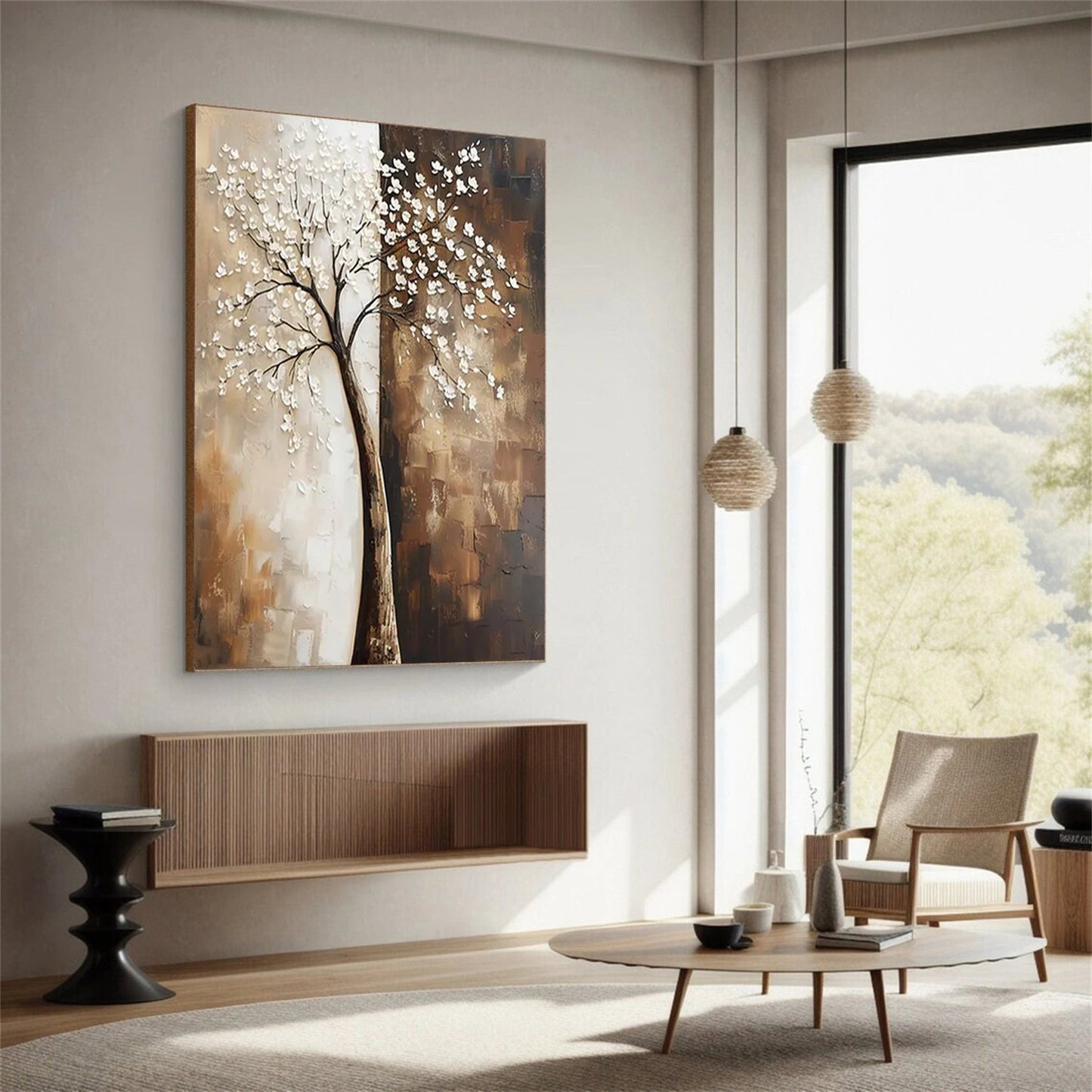 Ivory Divide Blossom Tree Painting