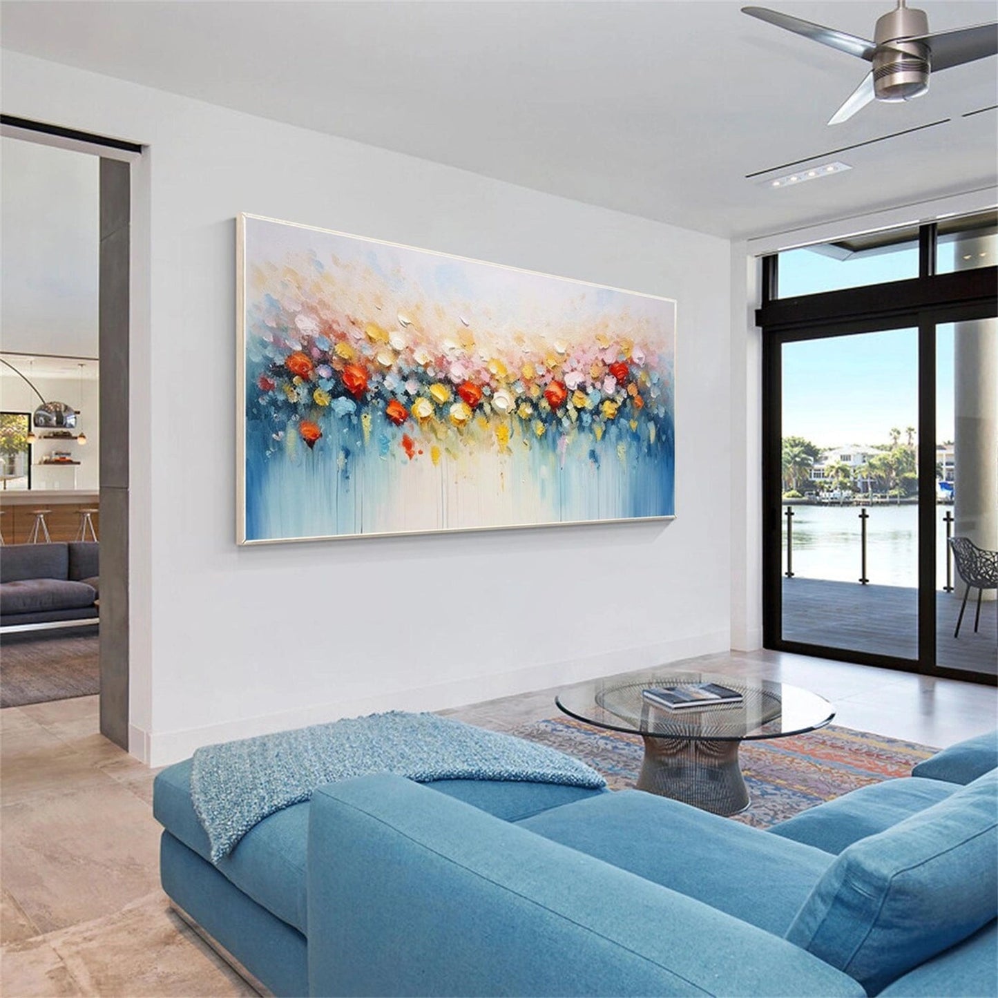 Soft Horizon Bloom Abstract Painting