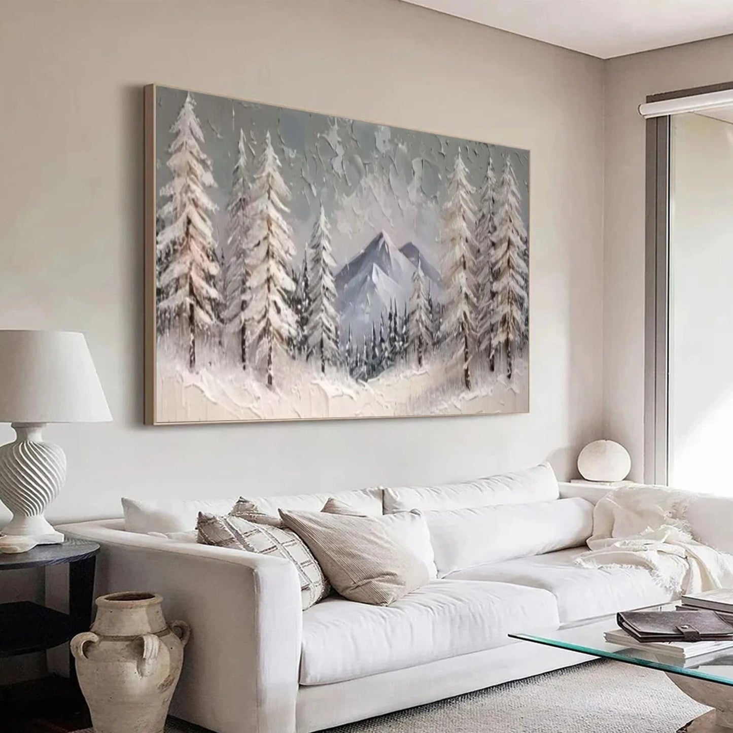 Winter Crest Snowy Forest Painting