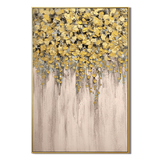 Golden Cascade Botanical Abstract Painting