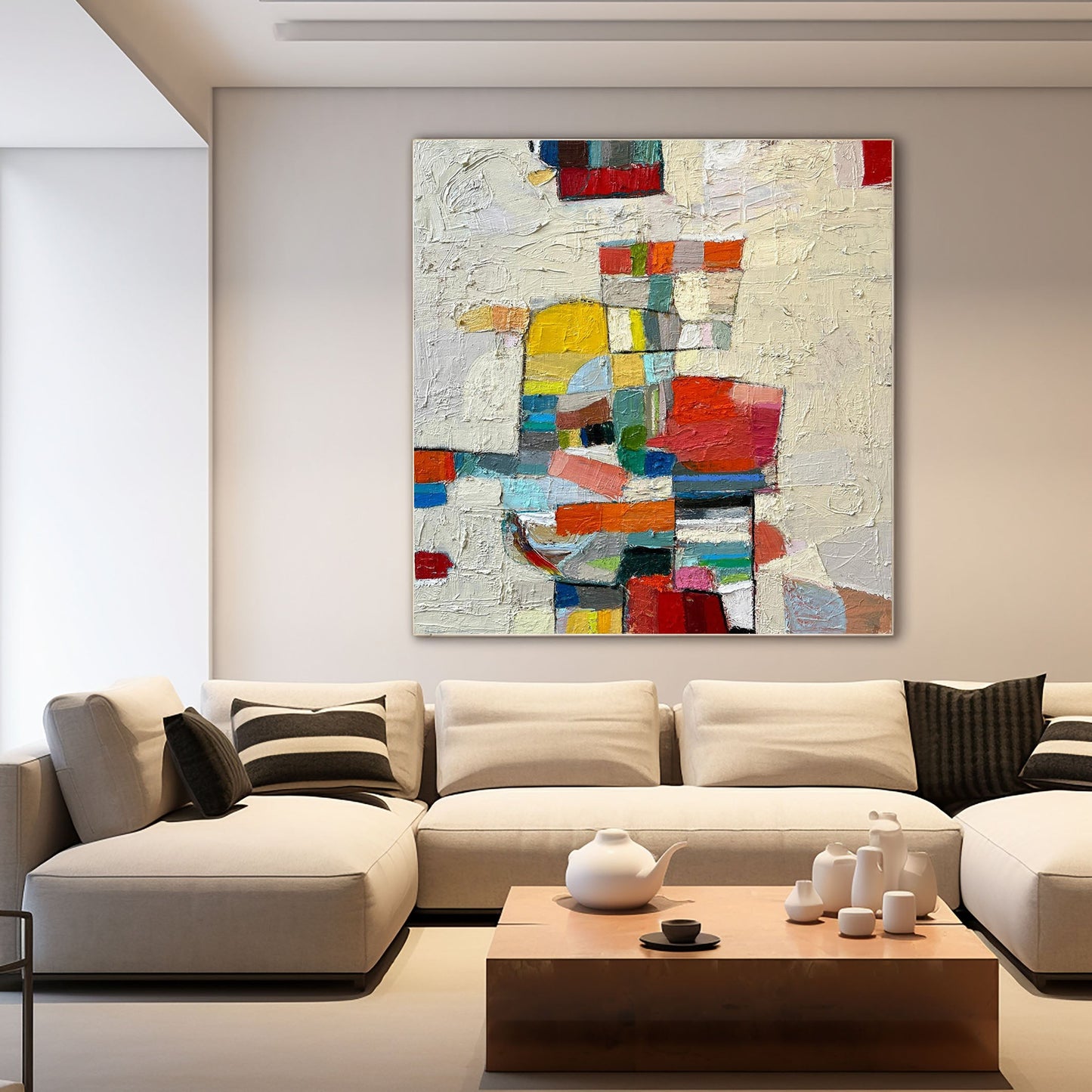Chromatic Balance Geometric Abstract Painting