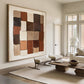 Sienna Mosaic Grid Abstract Painting