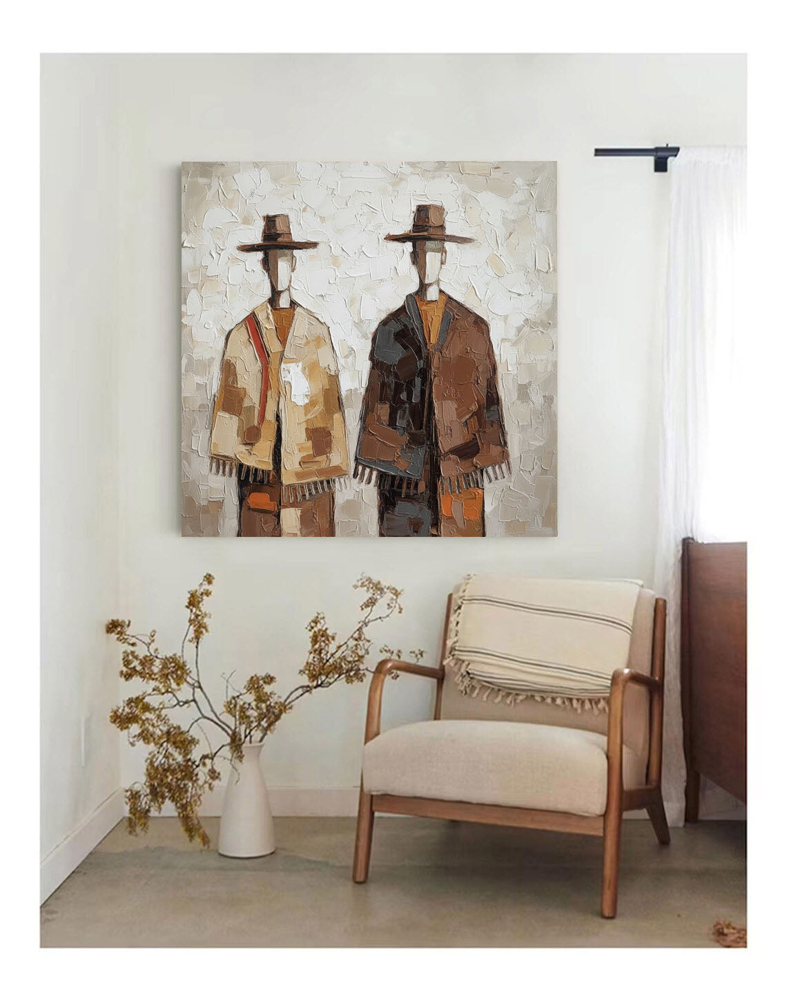 Twin Tradition – Textured Cultural Figurative Painting