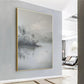 Silent Mist Lake Abstract Landscape Painting