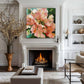 Sunlit Peach Bloom Floral Painting