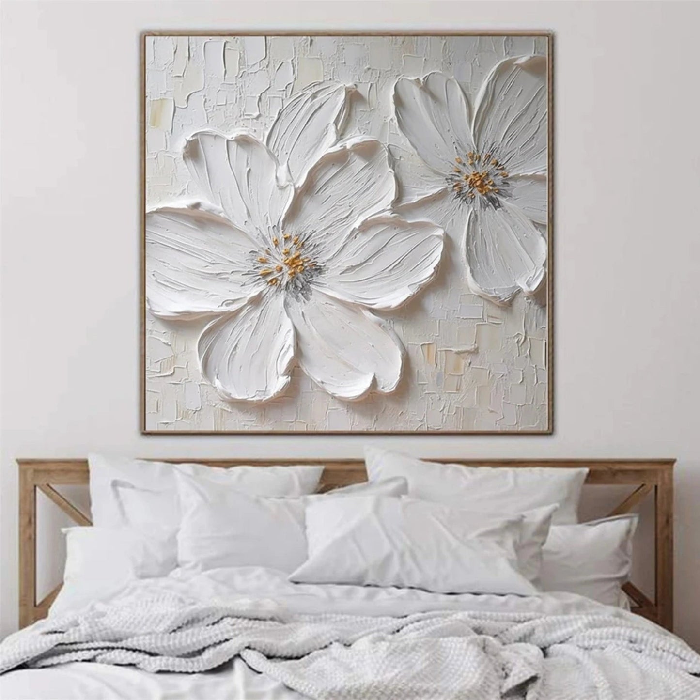 Ivory Petal Whisper Floral Abstract Painting