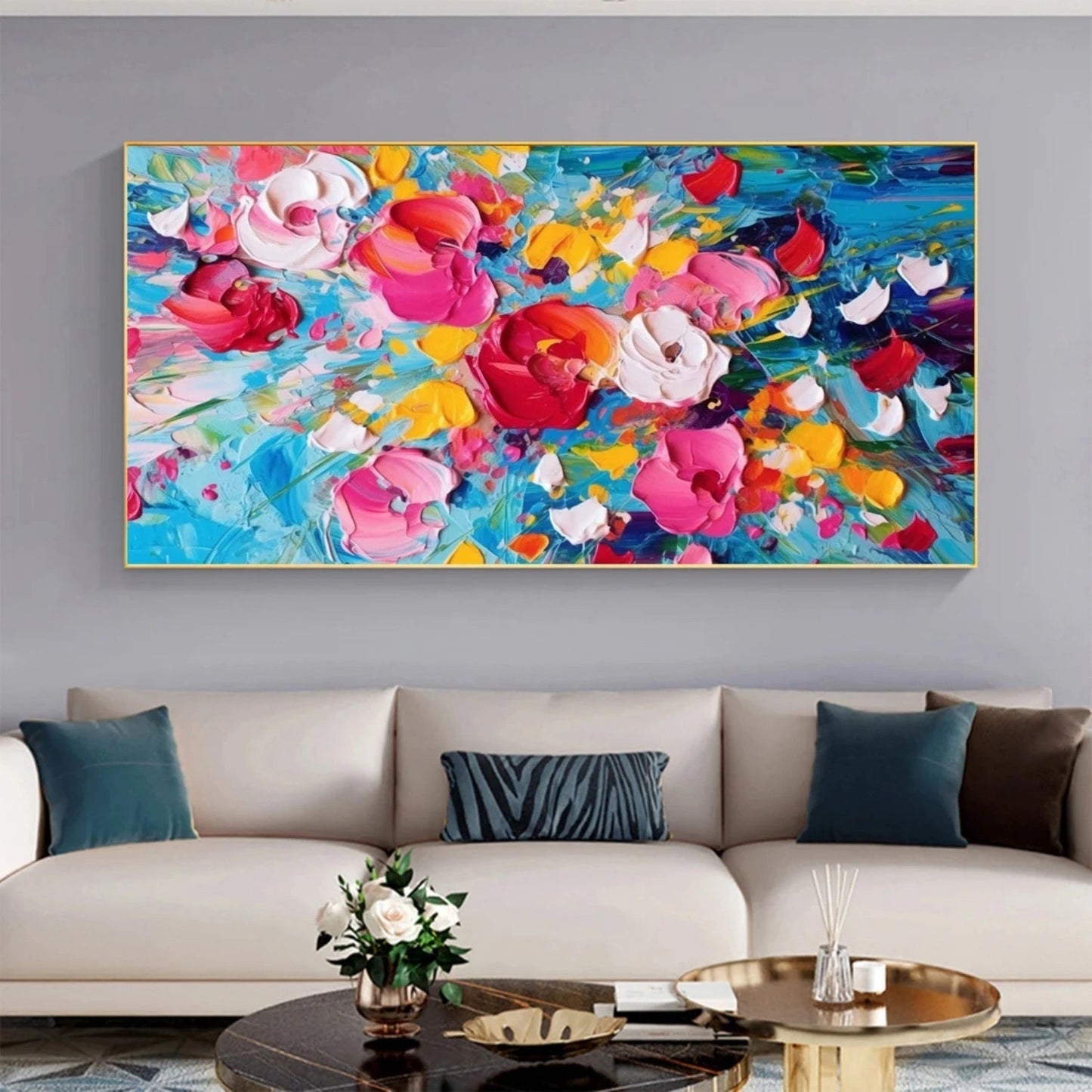 Vivid Bloom Drift Abstract Painting