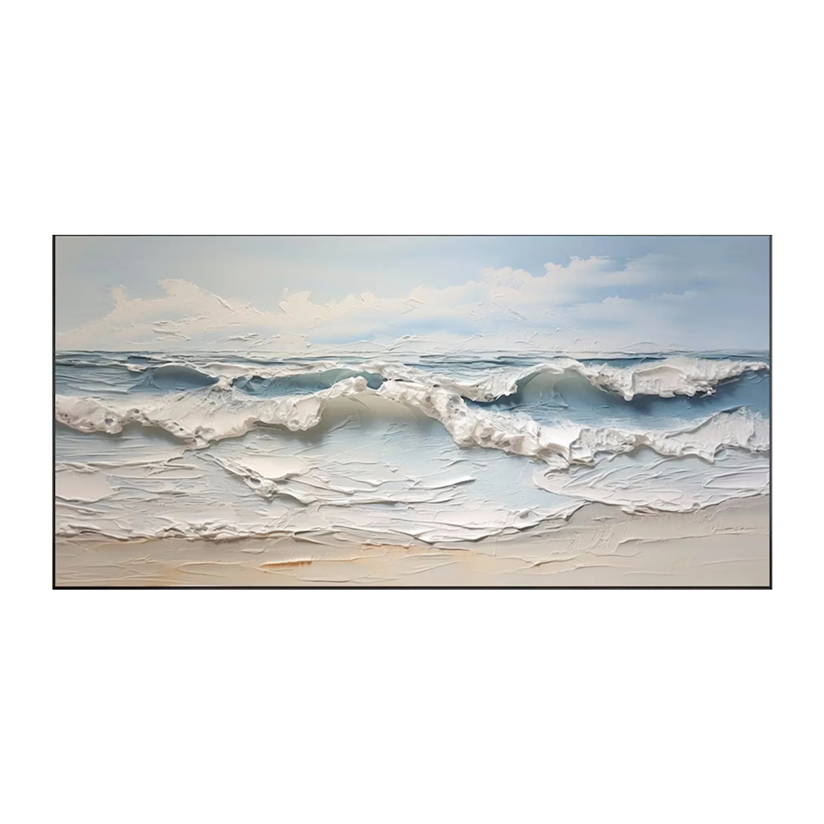 Golden Horizon-Blue Ocean Abstract Painting
