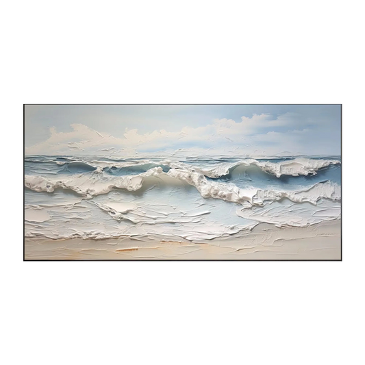 Golden Horizon-Blue Ocean Abstract Painting