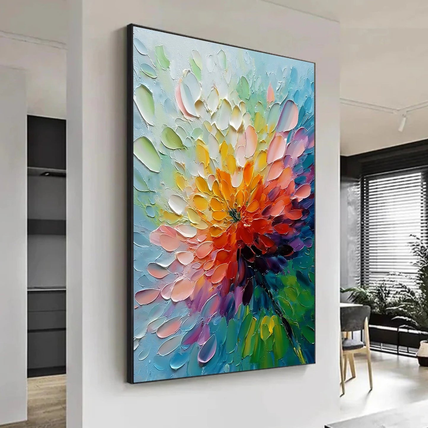 Radiant Prism Bloom Abstract Painting