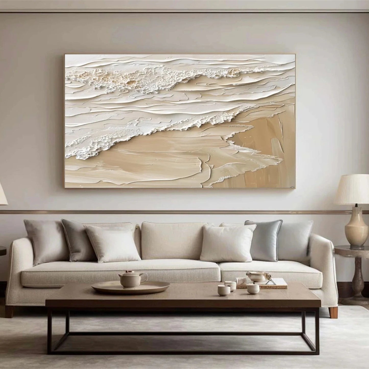 Whispering Shore Sand Abstract Painting