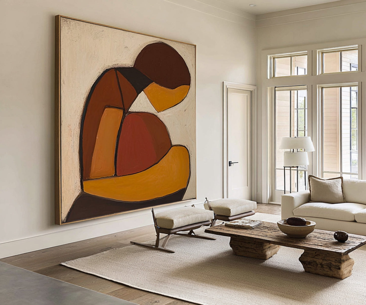 Cocoon Glow Ochre Figurative Painting