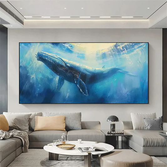Ocean Dawn Blue Whale Painting