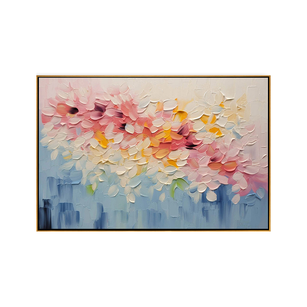 Sunset Bloom Impasto Flower Canvas Art