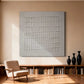 White Grid Textured Minimalist Painting